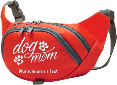 Персоналізована сумка для ласощів для собак - Dog Mom Bauchtasche | Сумка для тренування собак | Чорний/Світло-блакитний (Червоний / Білий)