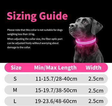 Світлодіодне нашийник для собак PcEoTllar, водонепроникний, 3 режими світіння, для малих, середніх та великих собак, зелений (рожевий)