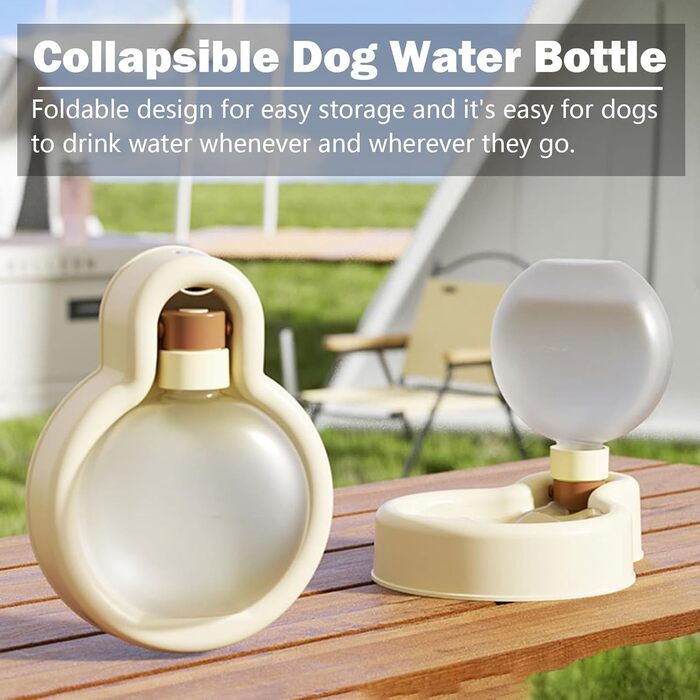Водяна пляшка для собак, портативна годівниця для води, витокозахисна, 500 мл, білий пластик