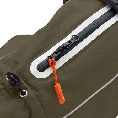 Водонепроникний теплий зимовий одяг для собак HUNTER Hundemantel NORDBY, оливковий, розмір 42,5, з відбиваючими елементами