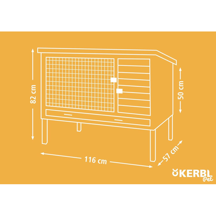 Будка для гризунів Kerbl Samy ECO, пластикова, 116x57x82 см