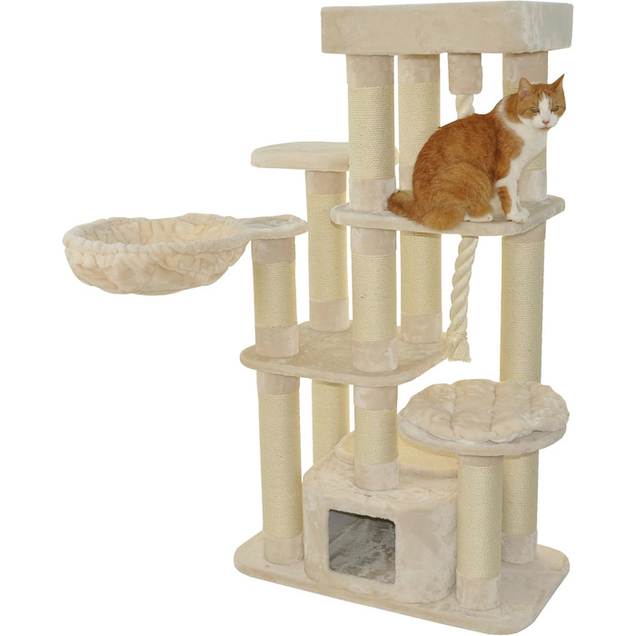 Котячий будиночок Nanook Memphis XXL - великий, з плюшем, для великих котів, 158 x 85 x 49 см, бежевий