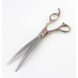 Професійна ножиці для грумінгу собак RWRAPS 7 дюймів з золотим руків'ям, вигнуті ножиці для стрижки тварин, набір для грумінгу
