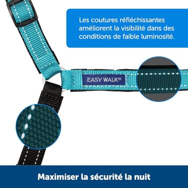 Шлейка для собак PetSafe Easy Walk Deluxe, велика, океансько-блакитна/чорна, з лінією 1,8 м, міцна, з м'якою підкладкою