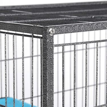 Yaheetech клітка для дрібних тварин, металевий вольєр для гризунів, кроликів, з 4 колесами, 2 знімні платформи та сходи, білий