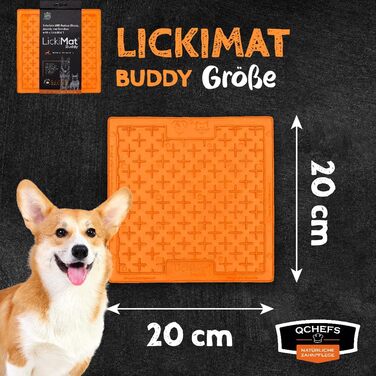 Набір для догляду за зубами собак QCHEFS: зубні нитки та килимок Lickimat Buddy для профілактики зубного каменю та запалення ясен