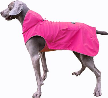 Дощовик для собак, м'який та зручний, з відбиваючими елементами, регульований, легкий в одяганні, отвір для повідка, розміри S - XXXXXL (Рожевий, M)