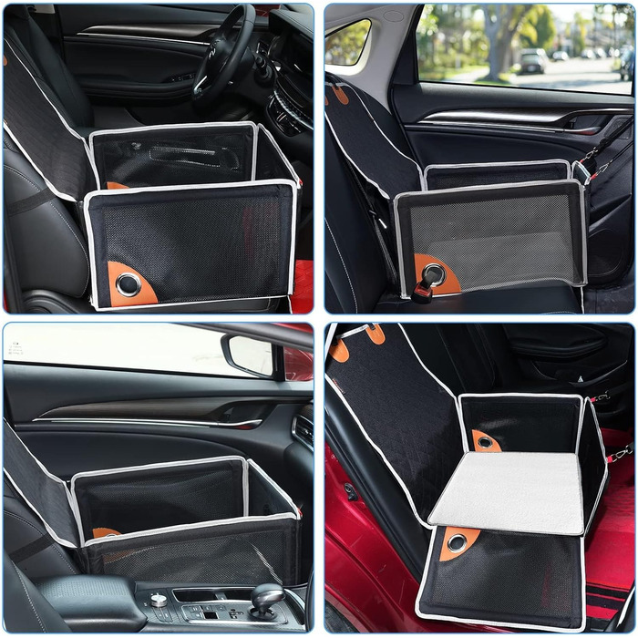 Автокрісло для собак - комфортне та дихаюче, для маленьких та середніх порід. Зручне, складне автокрісло для собак для заднього та переднього сидіння.