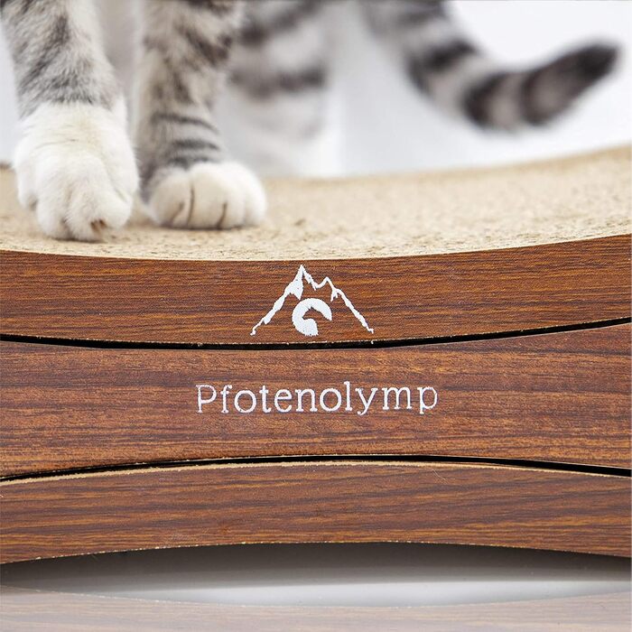 Pfotenolymp® Преміум когтеточка для котів з гофрованого картону з котячою м'ятою – універсальна лежанка-когтеточка для котів, стійка до зношування