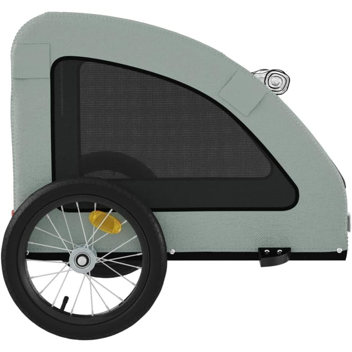 Фургон для собак VidaXL - сірий, 45 кг, з прапором та відбивачами, 125 x 63 x 66 см