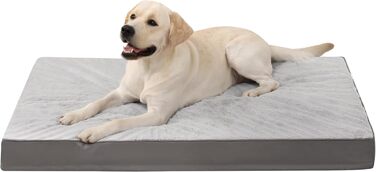 Ортопедичне ліжко для собак середнього розміру KSIIA, 90x57 см, знімний чохол, двостороннє, сіре