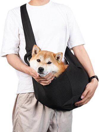Сумка-переноска для собак маленьких порід, чорна | Змінна, регульована, для подорожей та прогулянок