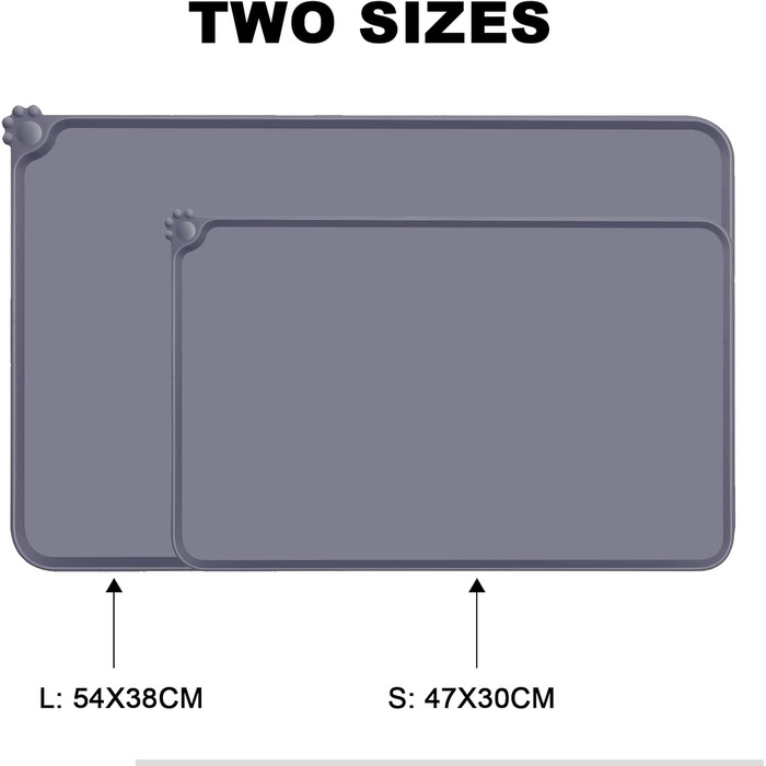 Силиконовий килимок під годівницю для собак та котів, сірий, 54x38 см | MOACC