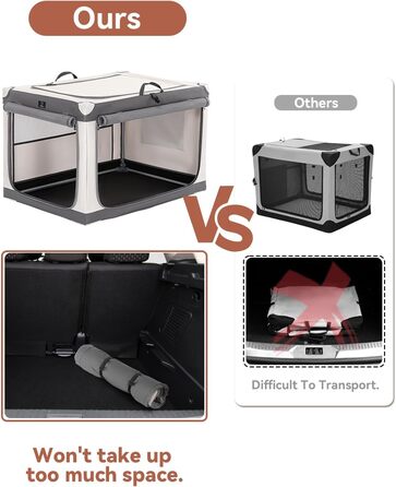 Транспортна переноска для собак великих порід, XXL, сіра. Зручна, портативна, з алюмінієвим каркасом. Ідеальна для перевезень в авто та дому.