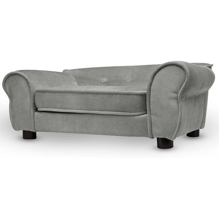 Диван для домашніх тварин MG Design сірого кольору – міцний дерев'яний каркас, м'яке оздоблення, легкий у догляді – диван для собак та котів, готовий до використання.