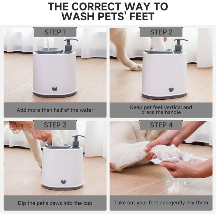 Автоматичний мийник лап для собак - електричний, силікон, для собак та котів, перезаряджається, USB, 500 mAh