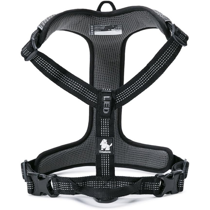 Шлейка для собак WINHYEPET Truelove TLH6071, чорна, L, світловідбиваюча, регульована, м’яка сітка, для малих та середніх порід