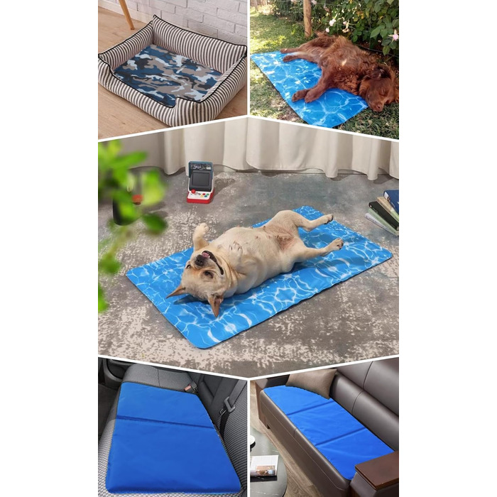 Килимок охолоджуючий для собак з нетоксичним гелем, самоохолоджуючий, стійкий до подряпин, миючий, для домашніх тварин, довговічний, ідеальний для літа (хвилястий, 40x50 см)