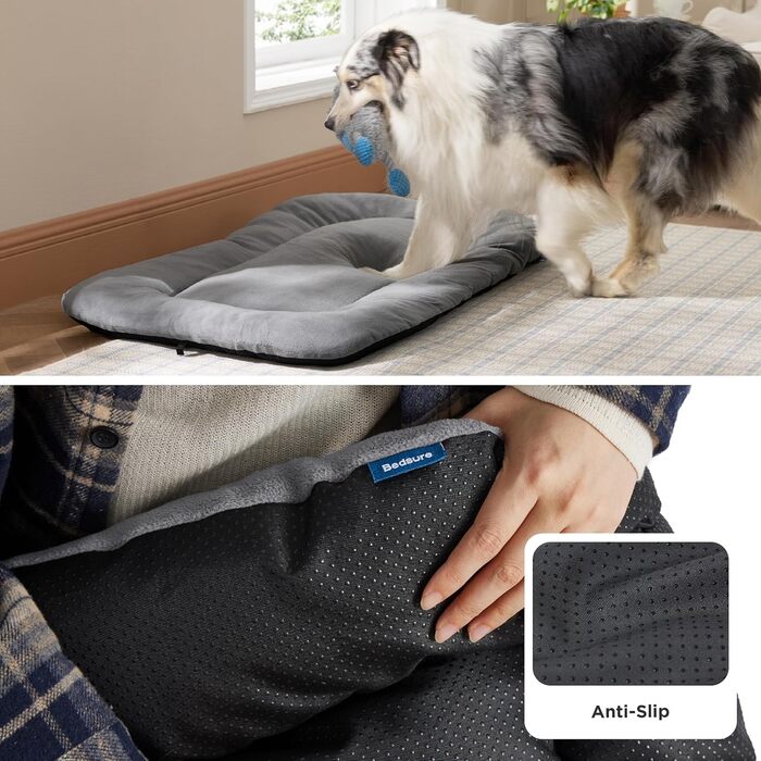 Підстилка для собак Bedsure, 58.4 x 43.2 см, ультрам'яка флісова підстилка для лежанки, сірого кольору