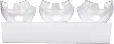 Набір піднятих мисок для котів, 3 прозорі миски на підставці, для котів та маленьких собак