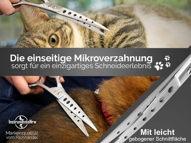 Преміум фетрувальна ножиці з заокругленими кінцями для догляду за шерстю тварин, 19,5 см, EASY Glide, з отвором для полегшення роботи