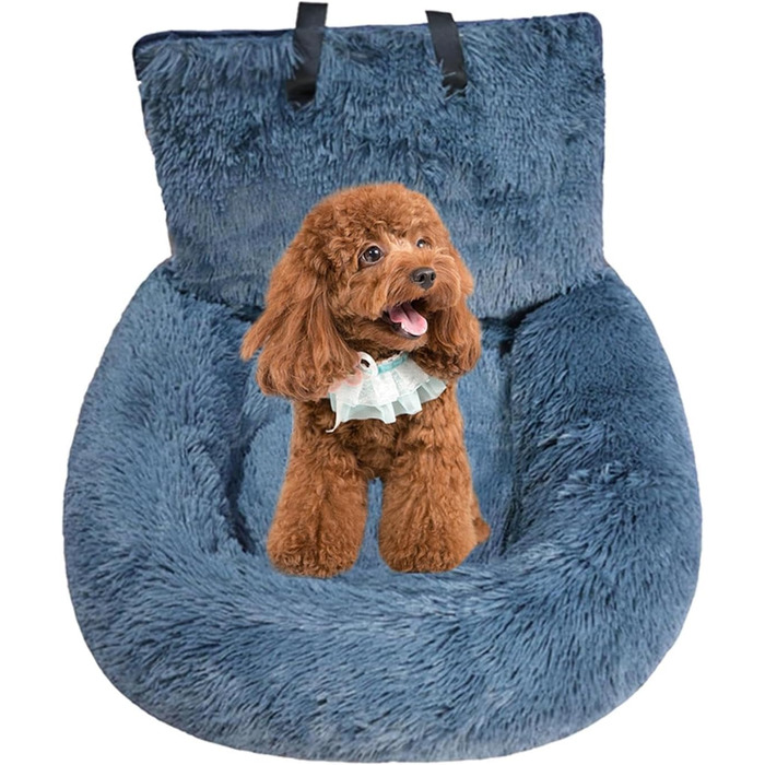 Автокрісло для собак, лежанка для собак у машину, автолежанка для тварин, автокошик для собак, автокрісло для маленьких, середніх та великих собак, сірий колір, розмір M