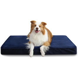 Ортопедичне ліжко для собак великих порід, водонепроникний знімний чохол, неслизьке, миється, блакитне, 105x70x10 см