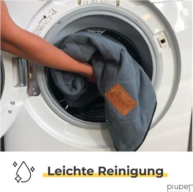PiuPet® Лежак для собак 70x100 см, сірий, м'який, праний при 30°C, для великих порід