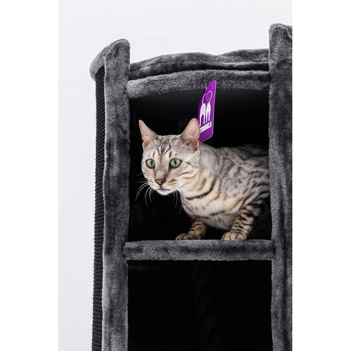 Petrebels Kratztonne XL преміум, когтеточка для великих котів, 100 см, діаметр 50 см, чорна, надширока для максимальної стійкості