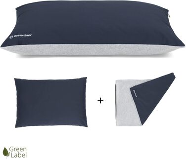 М'яке ліжко для собак великих порід Doctor Bark GreenLabel, зелене, знімний чохол, розмір M, колір: кобальт