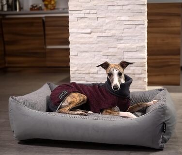 Ліжко для собак великих порід 120x100 см, сірого кольору. Зручне, миється, м'яке, з корзиною. Ідеальне для великих собак.