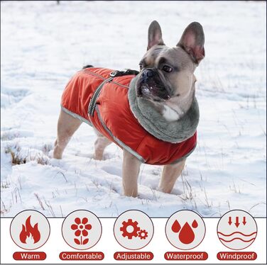Водонепроникний теплий зимовий одяг для собак середніх порід, червоний, XL - куртка для собак