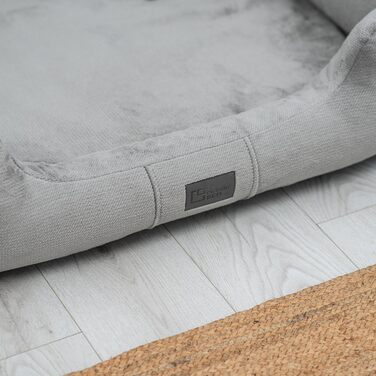 Ортопедичне ліжко для собак Candy, середнього та малого розміру - м'яке, зручне, з антиковзаючою основою, зносостійке, міцне (90x70 см, сірий)