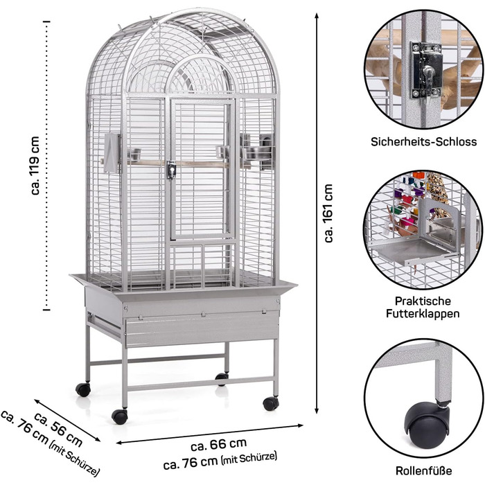 Вольєрна клітка Montana Cages Haiti Platinum для великих папуг і папужок