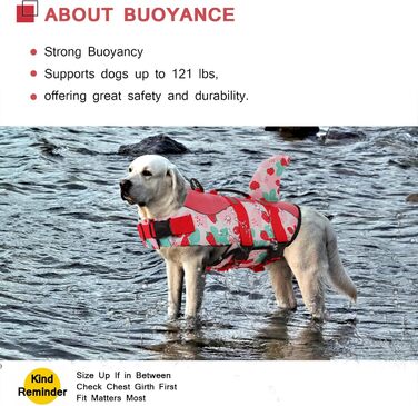 Спасальний жилет для собак AENKU: червоний (полуниця), середній розмір