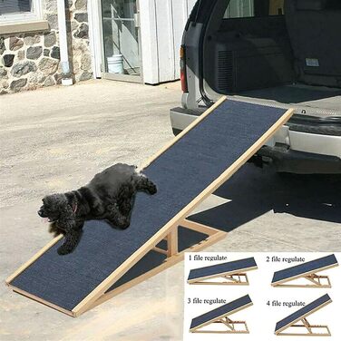 Дерев'яна пандус для собак та котів, 100 см, регульована висота, для ліжка, дивана, авто