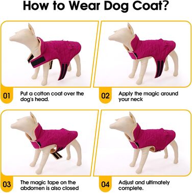 Зимовий теплий одяг для собак Citétoile - куртка з флісу для собак, з отвором для шлейки (L, фіолетовий)