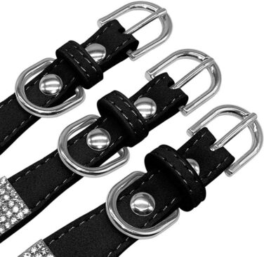 Нашийник для собак та котів Haoyueer з блискітками, м'яка замша