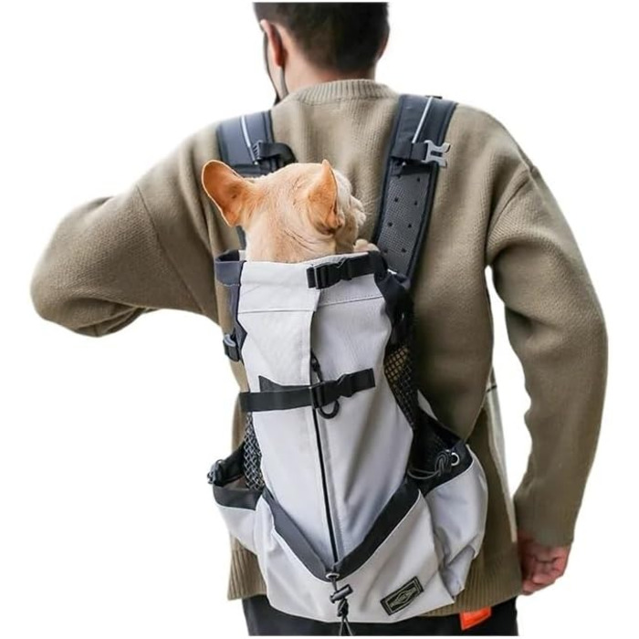 Рюкзак для собак Bis, сумка для маленьких собак, рюкзак-переноска для тварин, подорожі, Outdoor, вентиляція, дихаюча сітка, велосипед, мотоцикл, спорт (Сірий, S)
