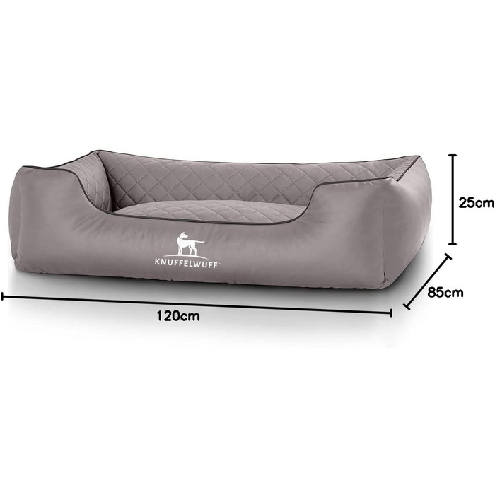 Крісло-ліжко для собак Milan XXL, штучна шкіра, 120 x 85 см, сірий колір, миється
