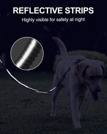 Тактична повід для собак Joytale, еластичний (bungee) повід з двома м'якими ручками, автофіксатор, повід без ривка для собак середніх, великих та екстра-великих порід (1.2м-1.8м, сірий)