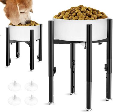 Підвищена підставка для миски для собак, регульована, висота 15-28 см, 4 положення, кріплення для годівниці для собак, для великих, середніх та малих собак