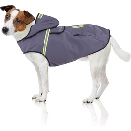 Водонепроникний дощовик для собак Bella & Balu з капюшоном та світловідбиваючими елементами (XS, Сірий)