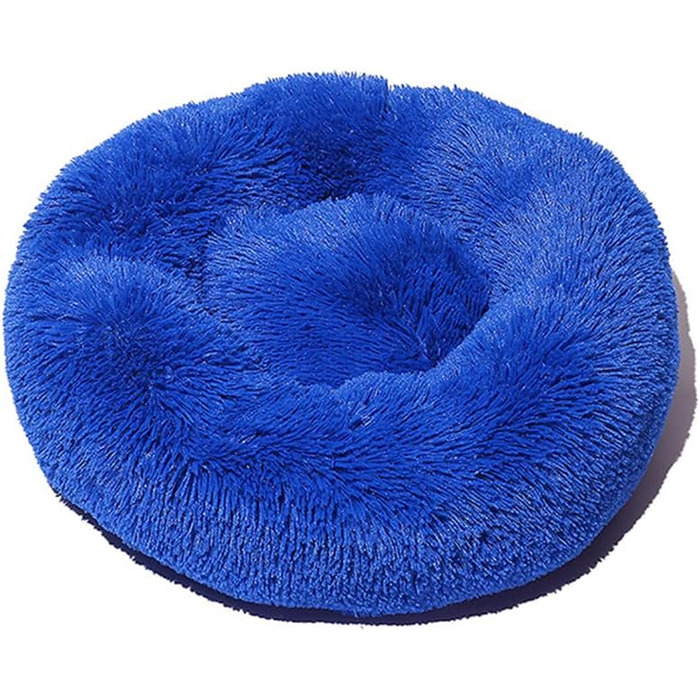 М'яке кругле ліжко для собак та котів Lukery з плюшу, зручне доунат-ліжко, м'яке плюшеве ліжко для маленьких, середніх та великих тварин (блідо-морська зелень) 80см