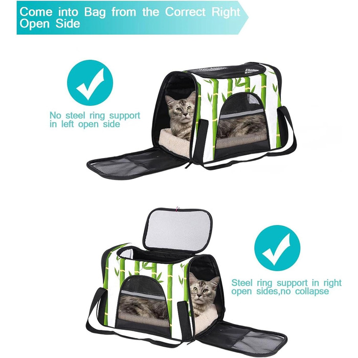 Транспортна переноска для собак та котів Xingruyun Bambus, 43x26x30 см - складана, з міцного оксфорду