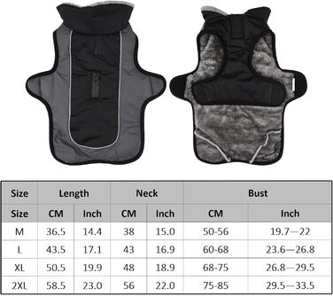 Тепла зимова куртка для собак, відображаюча куртка для собак, одяг для собак, чорний XX-Large