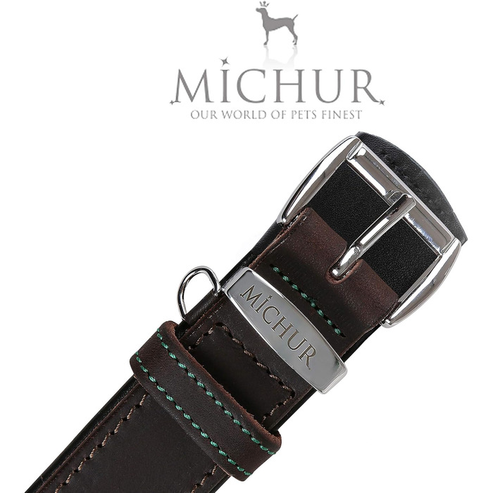 Шкіряний нашийник для собак MICHUR Oleo, коричневий, різні розміри