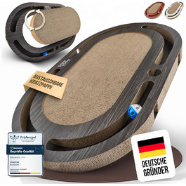 PAWZONE Двостороння килимок-подряпки для котів з міцного MDF, 72x45 см, з можливістю заміни картону, з іграшкою, білий (графіт)