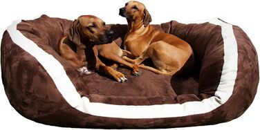 Ортопедичне ліжко для собак Tierlando® Pepper, ліжко-софа для собак, віскоеластична піна, XL, велюр, сірий, 110 см, MEGA DICK & WEICH