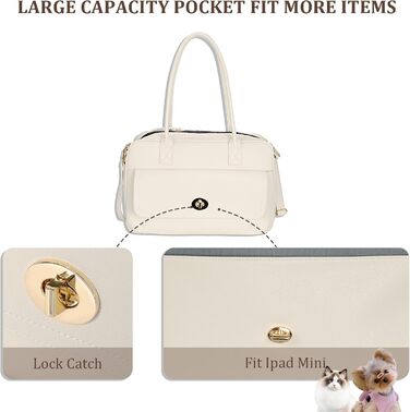 Сумка-переноска для тварин Modische: стильна сумка-переноска для собак та котів, білий/оптичний сад, схвалена TSA